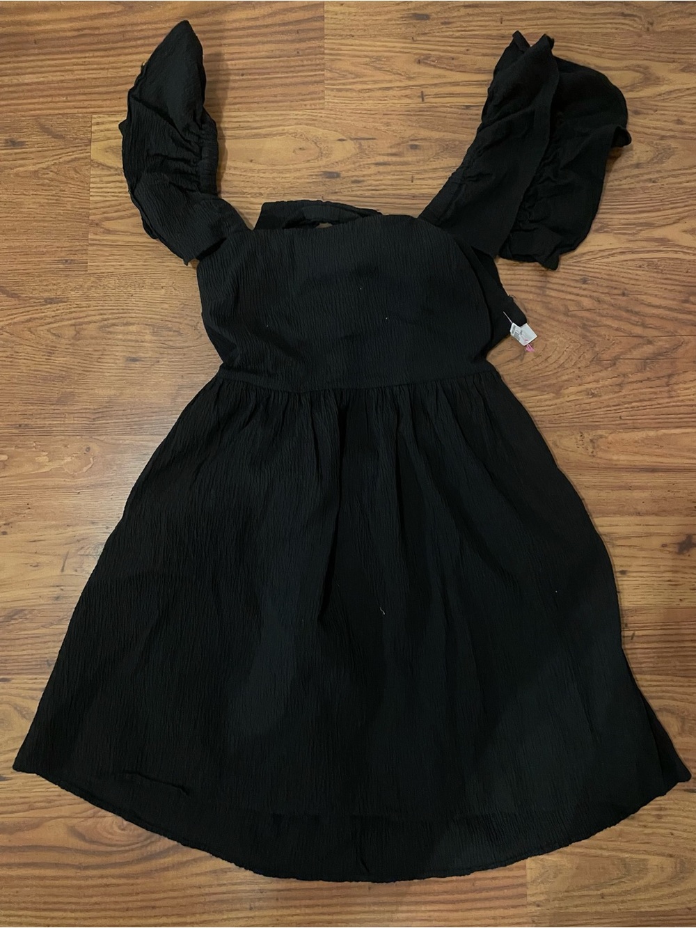 Mi Ami Black Baby Doll Puff Sleeve Mini Dress
